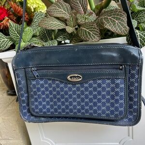 Vintage Gucci Micro GG Shoulder bag blue